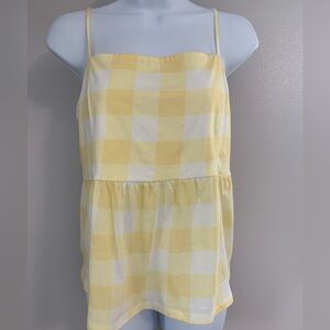 NWT Z Supply Yellow and White Peplum Tank Top